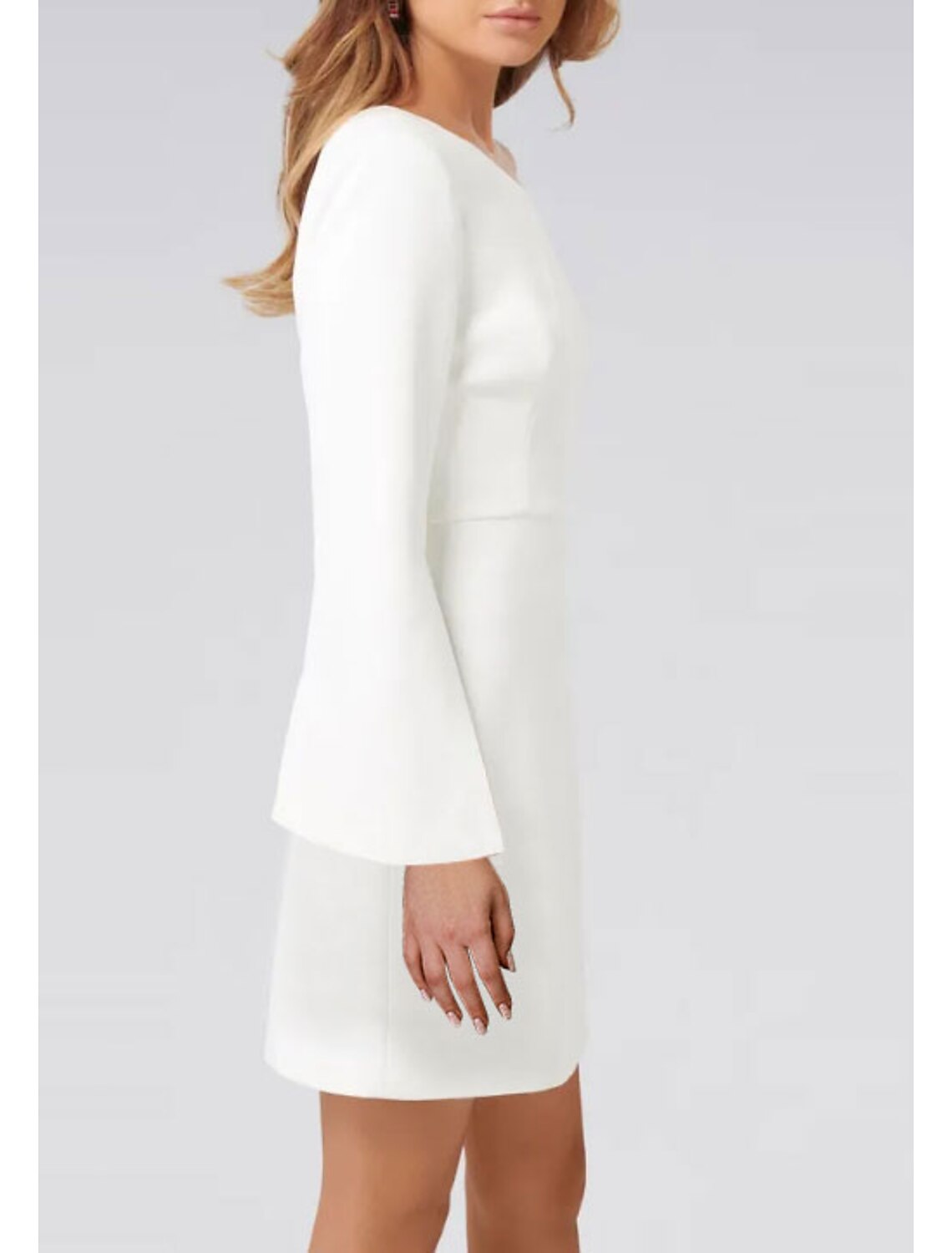 Wholesale Sheath / Column Minimalist White Wedding Guest Cocktail Party Birthday Dress One Shoulder Long Sleeve Short / Mini Satin with Draping
